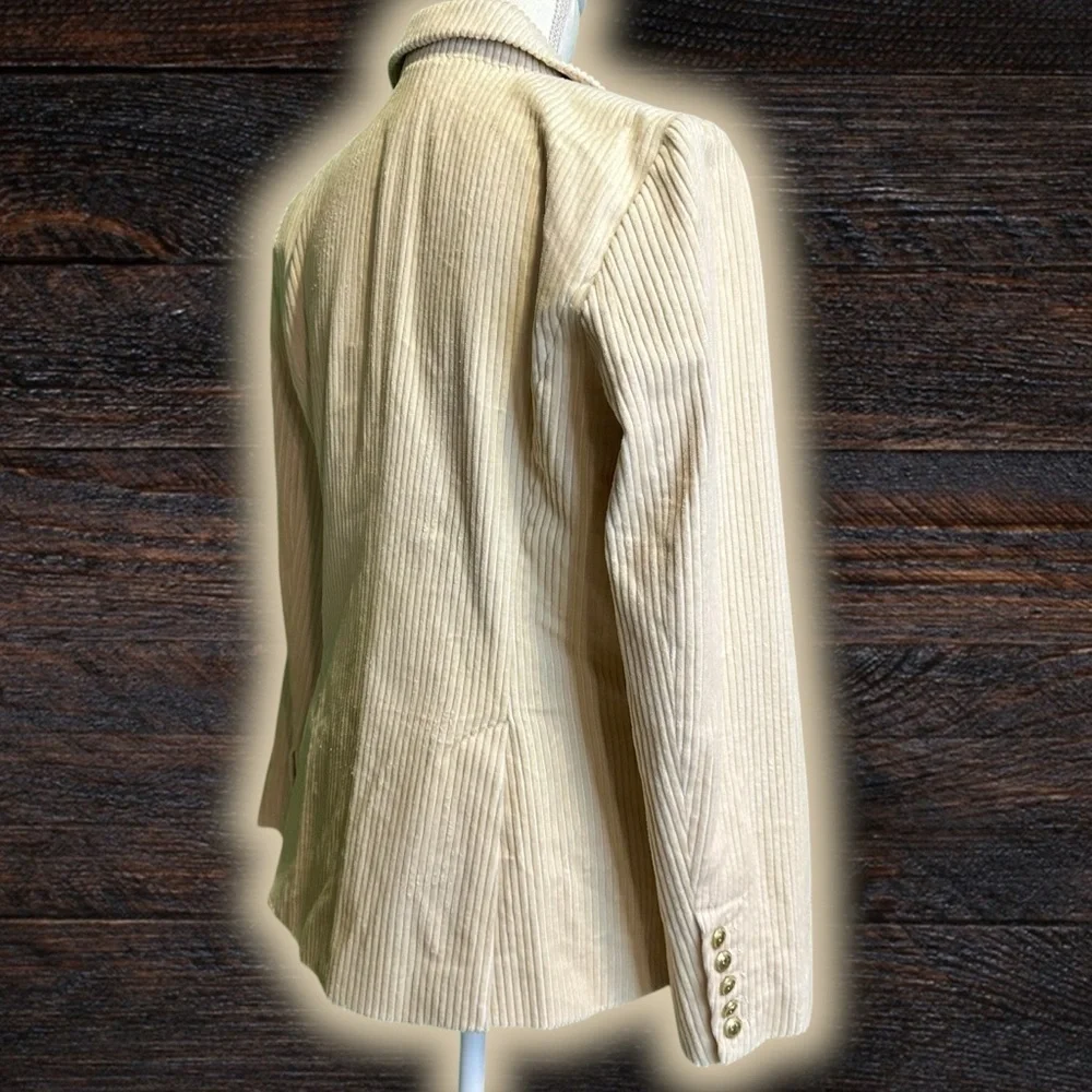 NWT Rowing Blazers for Target ‘Corduroy Double-Breasted Blazer’ in “Cream” Sz S
